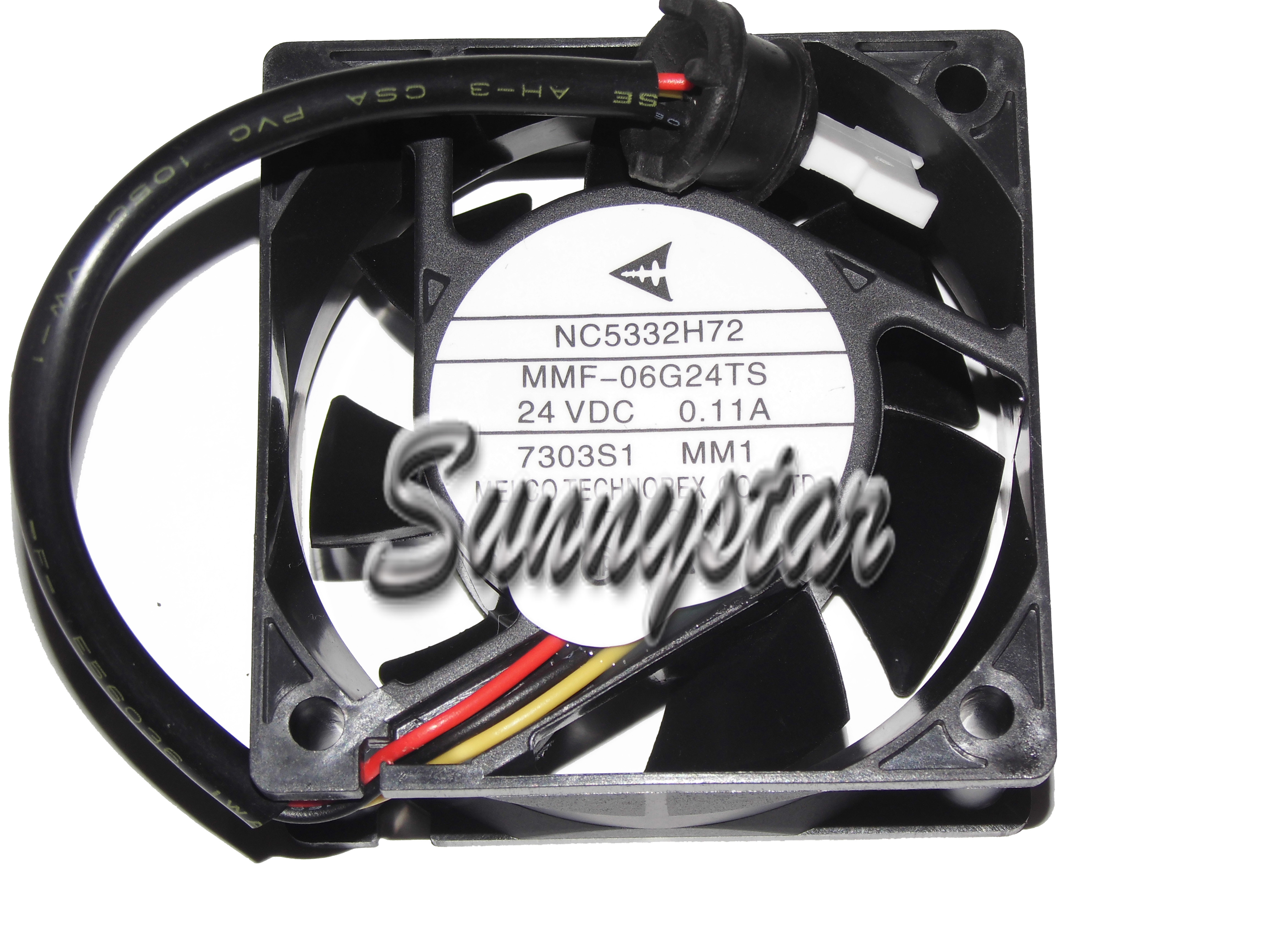 Melco 6CM NC5332H72 MMF-06G24TS MM1 24V 0.11A 3 Wires Cooler Fan